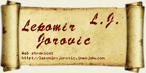 Lepomir Jorović vizit kartica